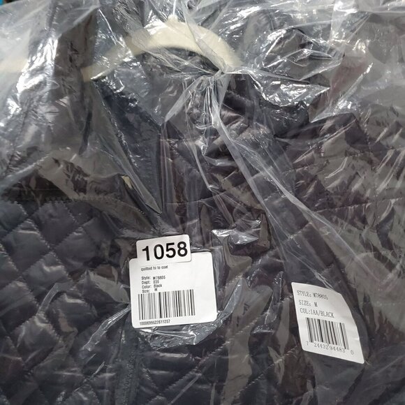 SAM EDELMAN Quilted Hi-lo Hem Coat Jacket Black Women Size M & L - Picture 12 of 12